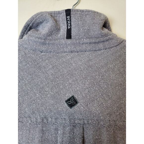 Prana XL Mens Lybek Organic Cotton Flannel Long Sleeve Button Up Shirt Gray - Picture 5 of 11